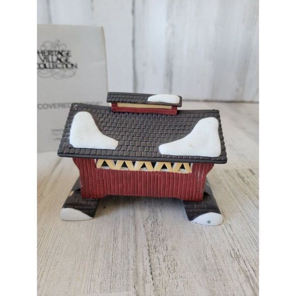 Dept 56 59870 red covered bridge Village accessory Xmas - Picture 3 of 10